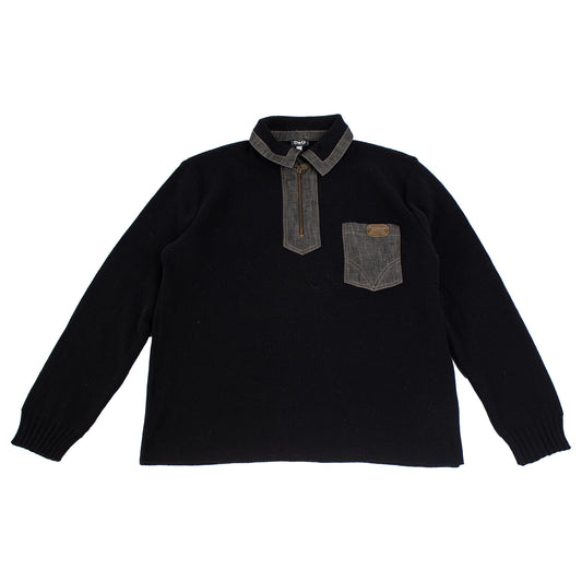 Dolce & Gabbana 1990s Ittierre Vintage Strickpullover – Schwarz - Größe XL