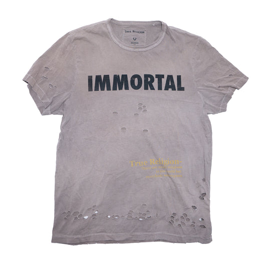 True Religion "IMMORTAL" Destroyed T-Shirt – Bold Streetstyle Statement - Größe M