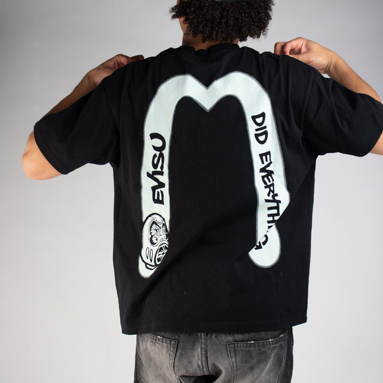EVISU 24SS Herren Daruma & Slogan Daicock - Schwarz - Größe L