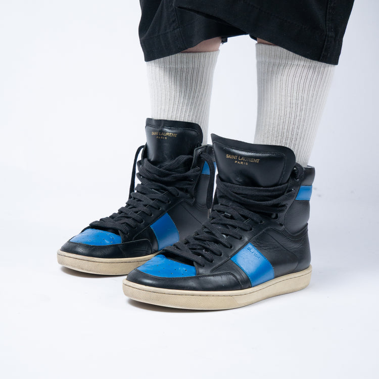 Saint Laurent SL/10H Court Classic High Sneaker – Royal Blue – Größe 41