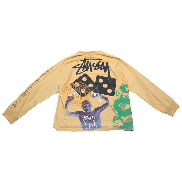Stüssy Strike Longsleeve 'Honey' – Y2K Printshirt – Größe M