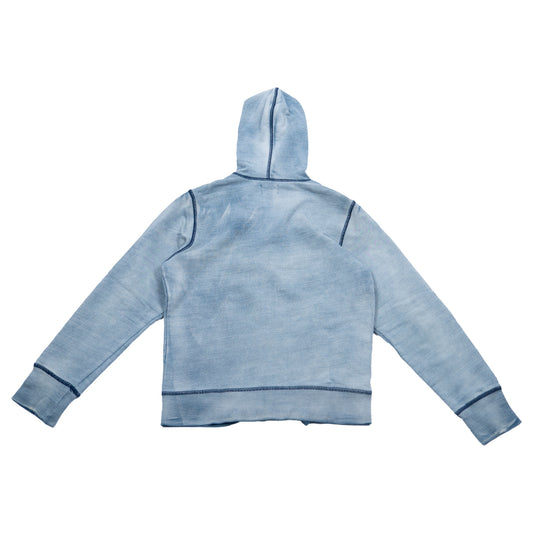 Diesel Damen Full Zip Hoodie – Hellblau Vintage Wash – Größe XL