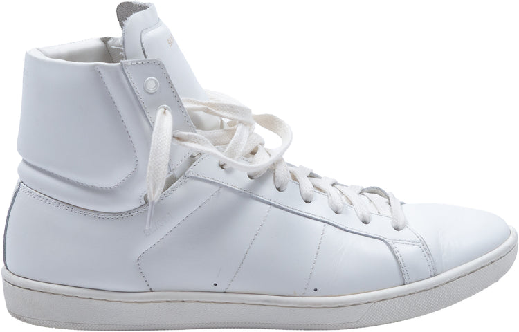 Saint Laurent SL/10H Hi-Top Sneaker – Weißes Glattleder