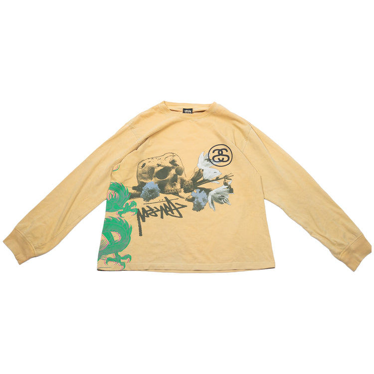 Stüssy Strike Longsleeve 'Honey' – Y2K Printshirt – Größe M