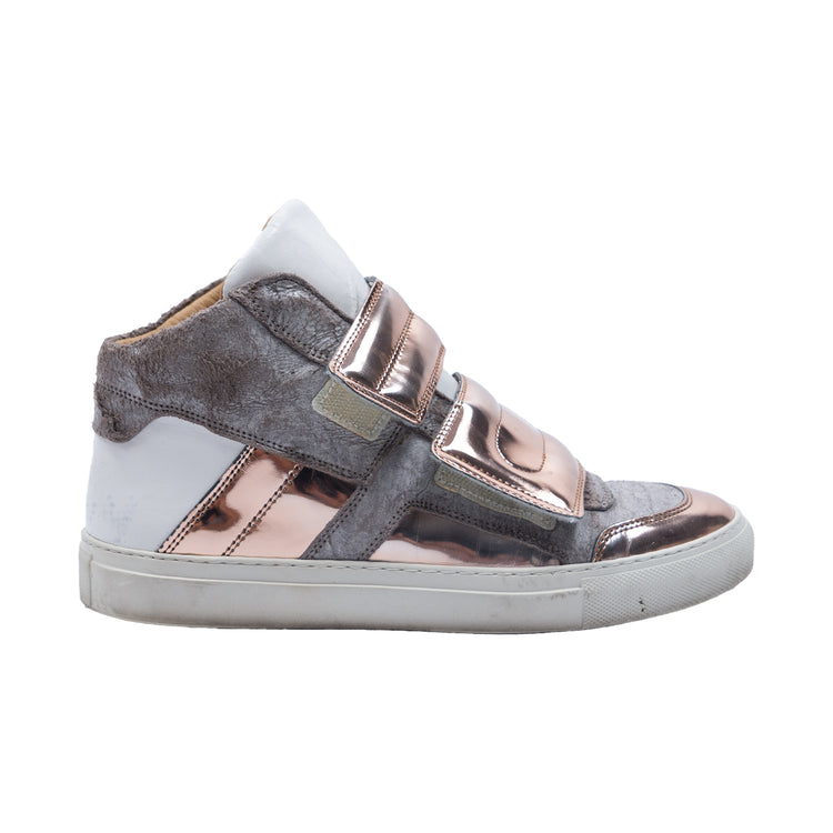 MM6 Maison Martin Margiela High Top Sneaker – Metallic Black / Gunmetal