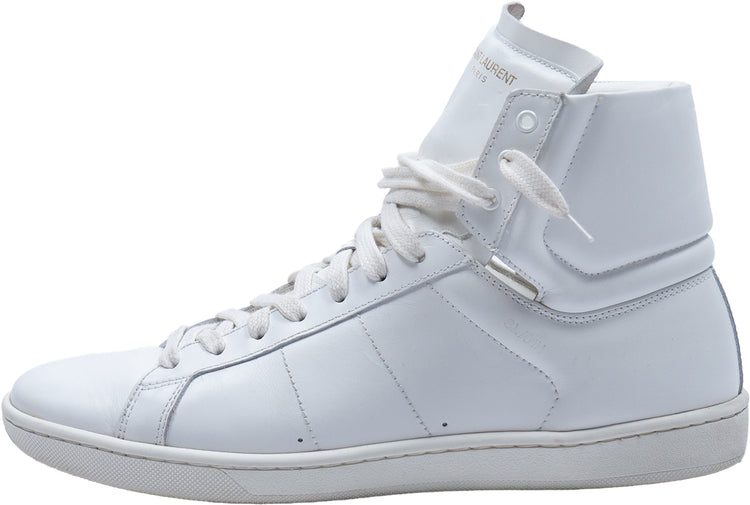 Saint Laurent SL/10H Hi-Top Sneaker – Weißes Glattleder