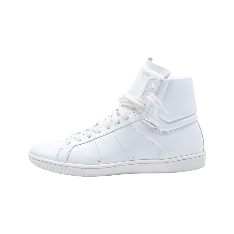 Saint Laurent SL/10H Hi-Top Sneaker – Weißes Glattleder – Größe 39