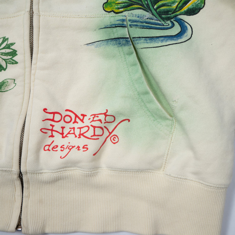 Ed Hardy Zip Hoodie – 2000s Floral Tattoo Look
