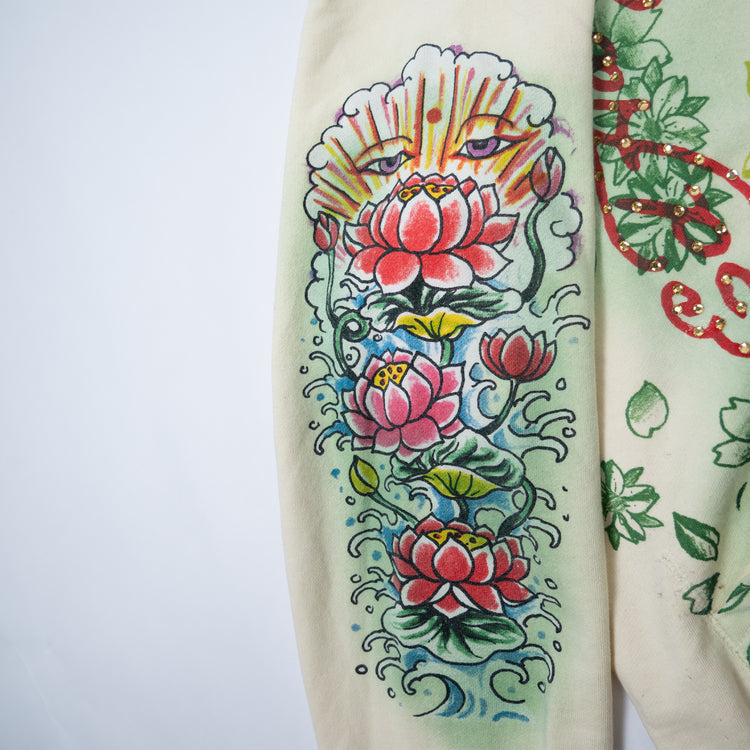 Ed Hardy Zip Hoodie – 2000s Floral Tattoo Look