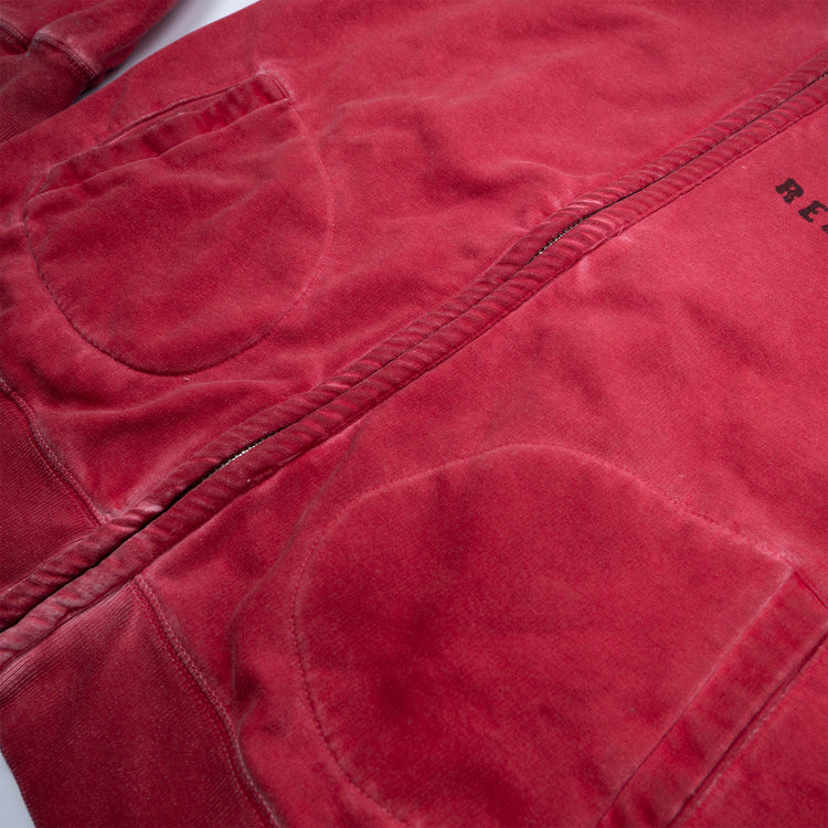 Vintage Y2K True Religion Zip Up Hoodie in Rot mit Strassdetails
