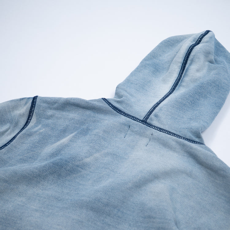 Diesel Damen Full Zip Hoodie – Hellblau Vintage Wash – Größe XL