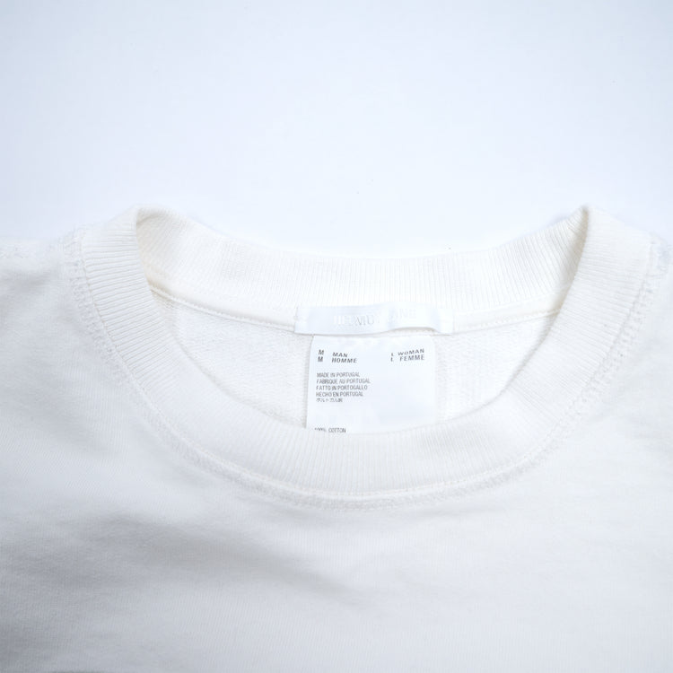Helmut Lang × Saintwoods "Big Taxi" Logo Crewneck – Limited Streetwear Collab – Weiß – Größe L
