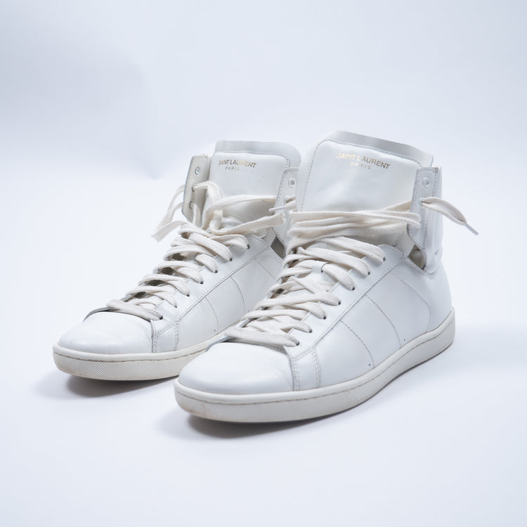 Saint Laurent SL/10H Hi-Top Sneaker – Weißes Glattleder