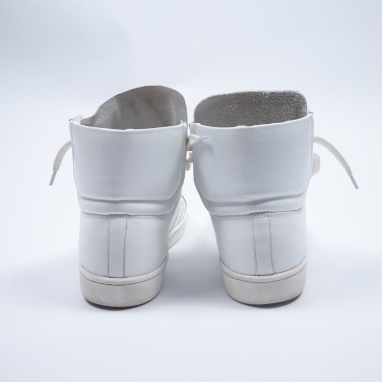 Saint Laurent SL/10H Hi-Top Sneaker – Weißes Glattleder