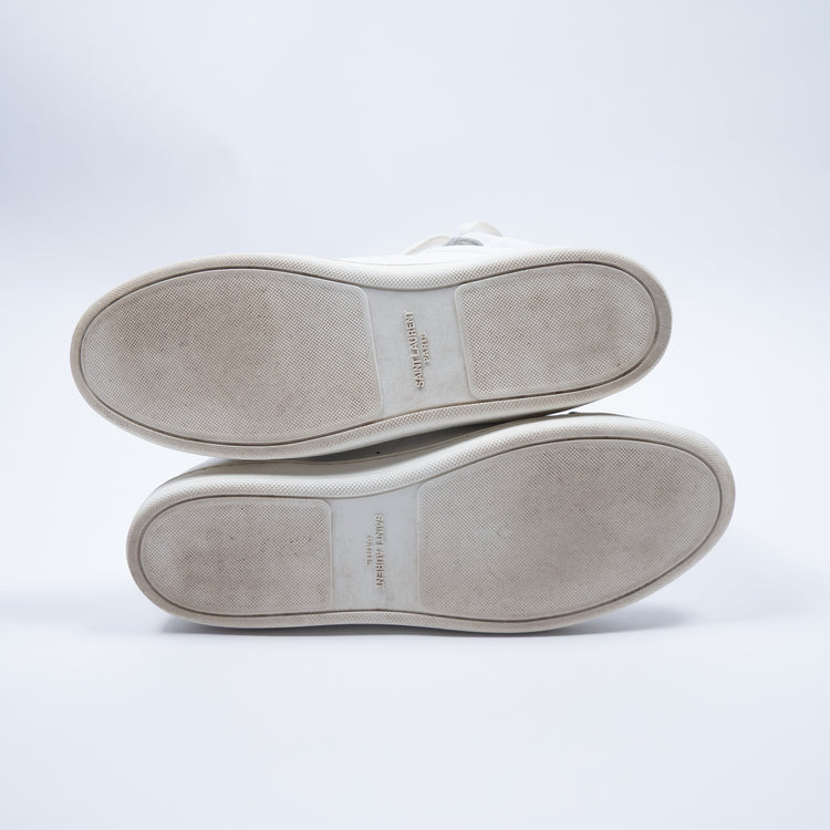 Saint Laurent SL/10H Hi-Top Sneaker – Weißes Glattleder