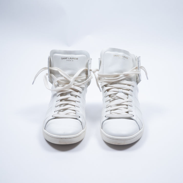 Saint Laurent SL/10H Hi-Top Sneaker – Weißes Glattleder