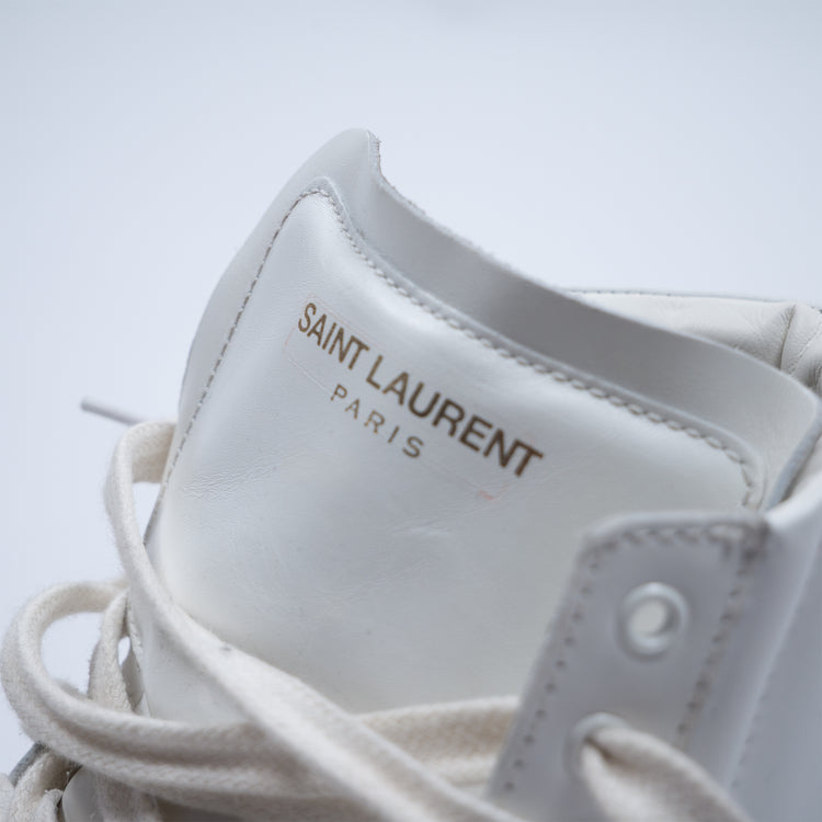 Saint Laurent SL/10H Hi-Top Sneaker – Weißes Glattleder