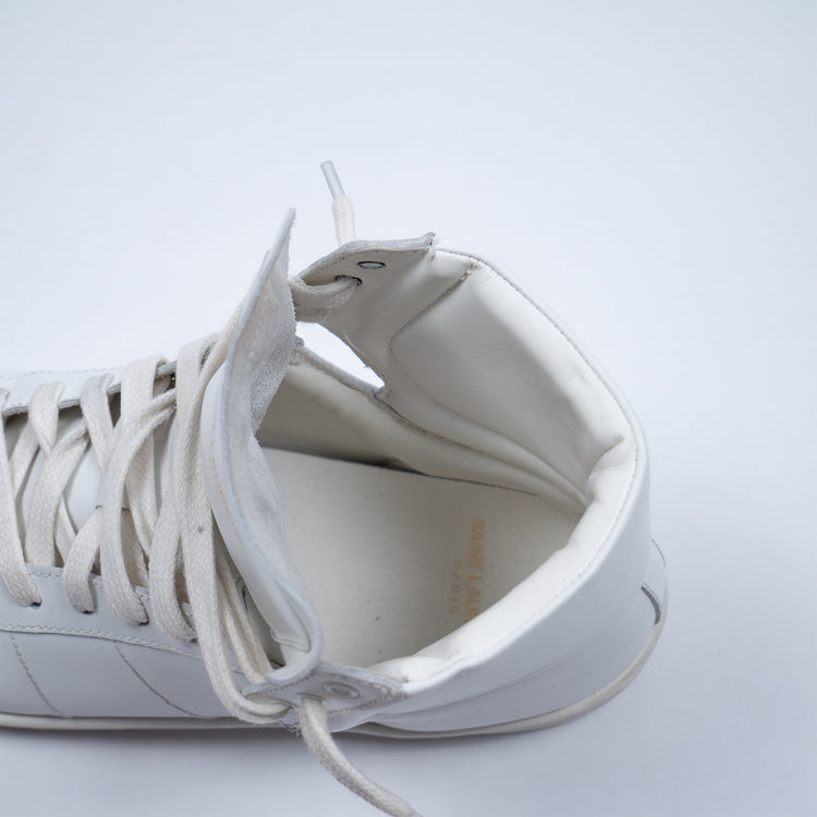 Saint Laurent SL/10H Hi-Top Sneaker – Weißes Glattleder