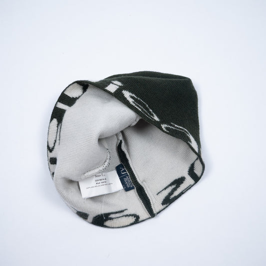 Armani Jeans Beanie – Khaki Grün – 100 % Wolle – Einheitsgröße