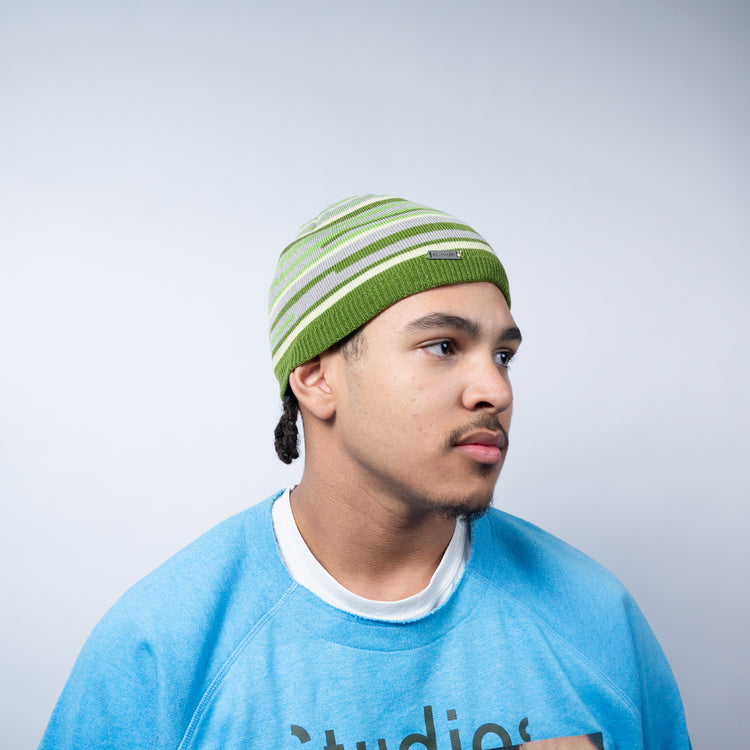 Vintage Y2K Salomon Reversible Skull Toque Beanie – Grün/Lila – One Size
