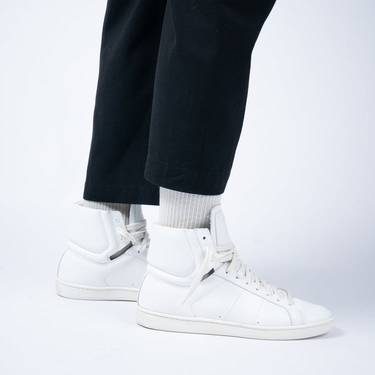 Saint Laurent SL/10H Hi-Top Sneaker – Weißes Glattleder – Größe 39