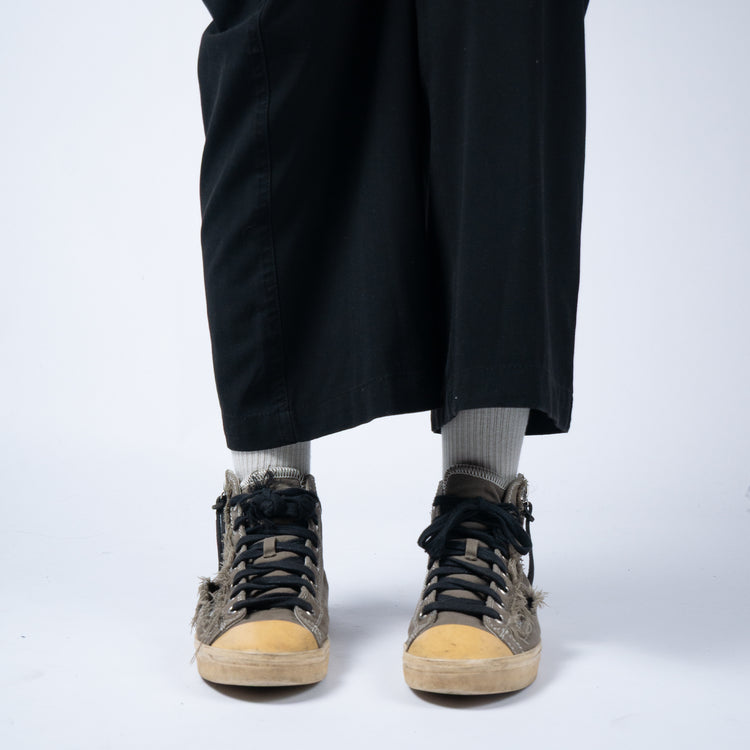 Saint Laurent Bedford High Top Sneaker – Khaki Destroyed Canvas – Größe 42