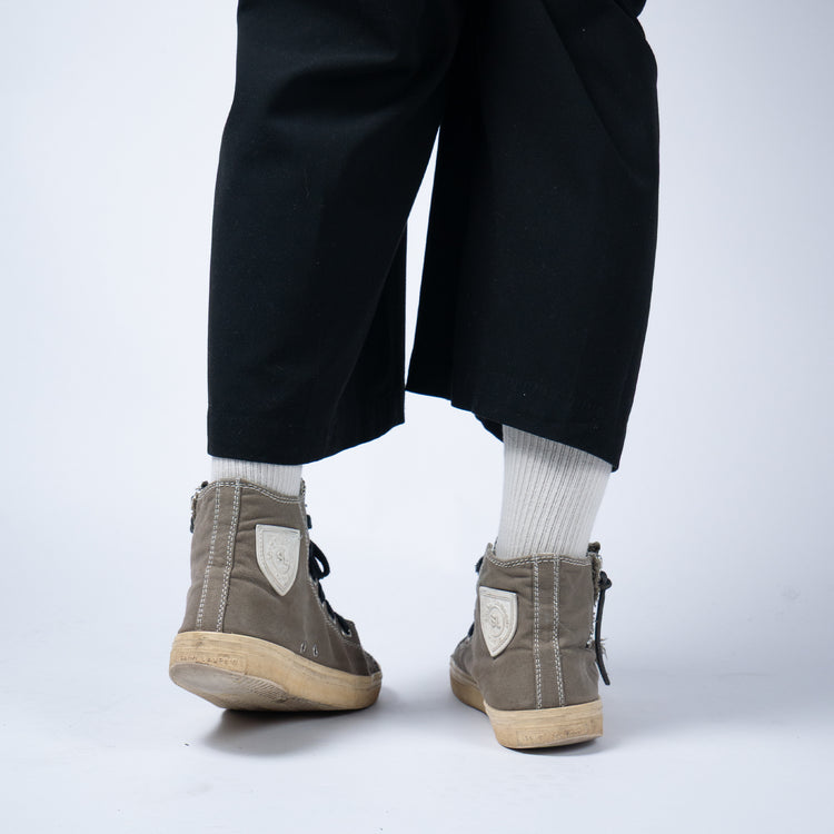 Saint Laurent Bedford High Top Sneaker – Khaki Destroyed Canvas – Größe 42